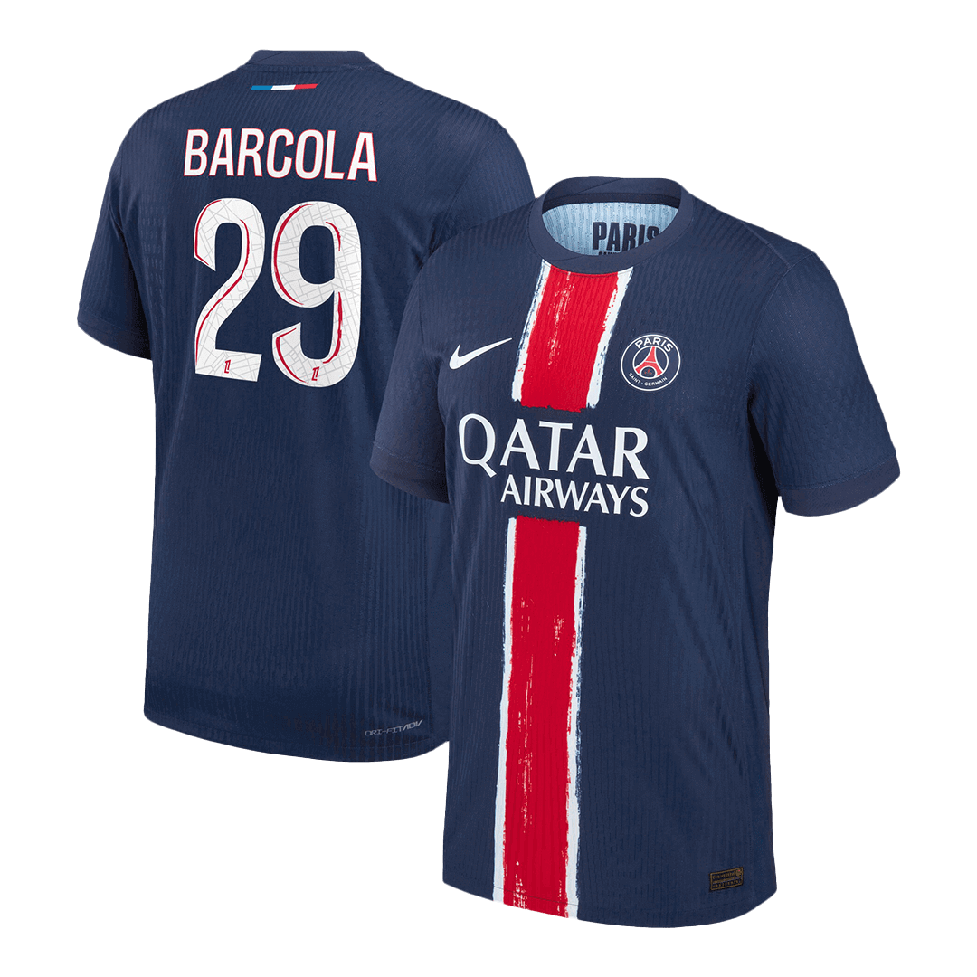 BARCOLA #29 Authentic PSG Home Soccer Jersey Navy - Soccerdeal