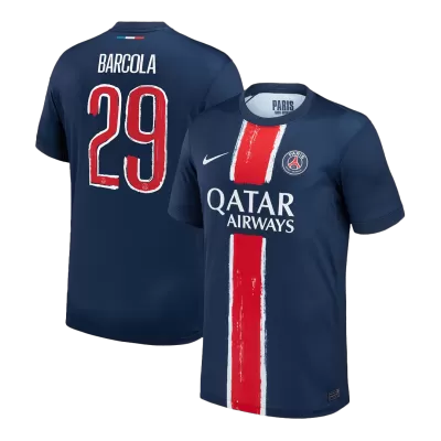 BARCOLA #29 PSG Home Soccer Jersey 2024/25 -UCL - Soccerdeal
