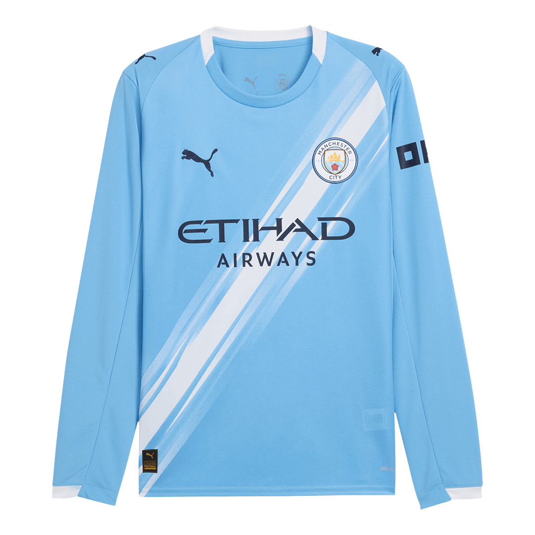 Manchester City Home Long Sleeve Soccer Jersey 2025/26 - Soccerdeal