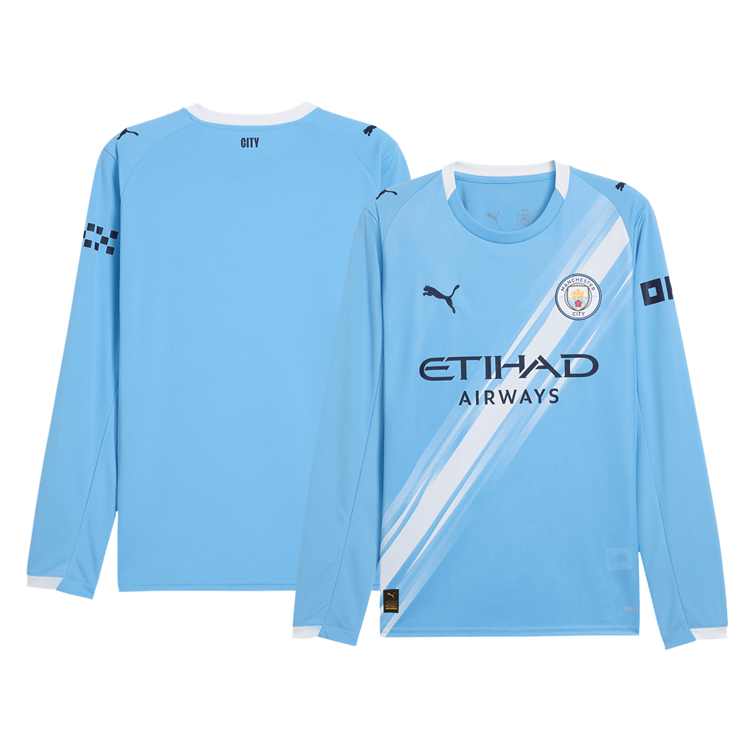 Manchester City Home Long Sleeve Soccer Jersey 2025/26 - Soccerdeal