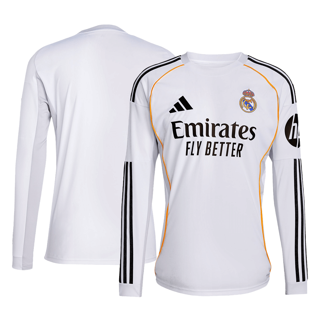 Real Madrid Home Long Sleeve Soccer Jersey 2025/26 - Soccerdeal