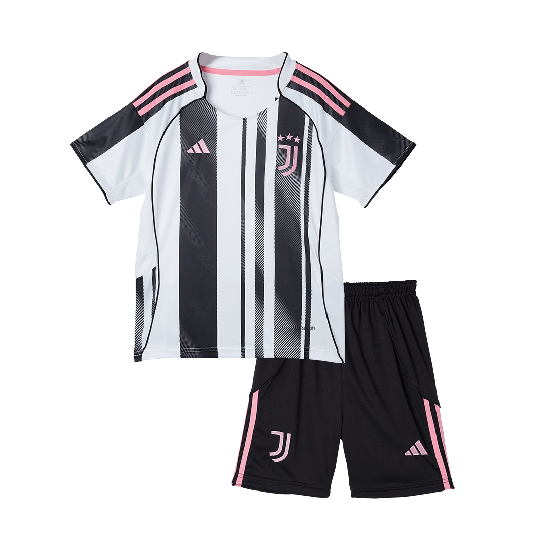 Kid's Juventus Home Soccer Jersey Kit(Jersey+Shorts) 2025/26 - Soccerdeal