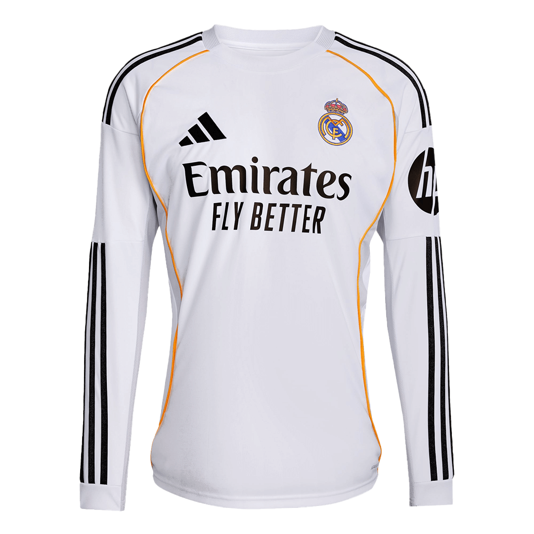 Real Madrid Home Long Sleeve Soccer Jersey 2025/26 - Soccerdeal