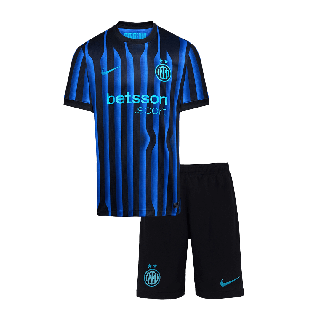 Kid's Inter Milan Home Soccer Jersey Kit(Jersey+Shorts) 2025/26 - Soccerdeal