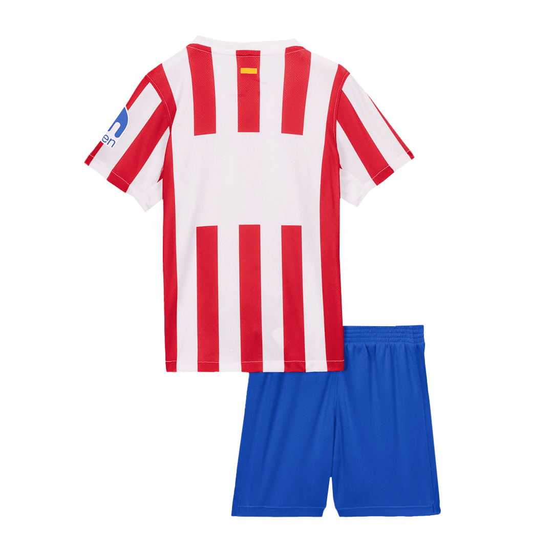 Kid's Atletico Madrid Home Soccer Jersey Kit(Jersey+Shorts) 2025/26 - Soccerdeal