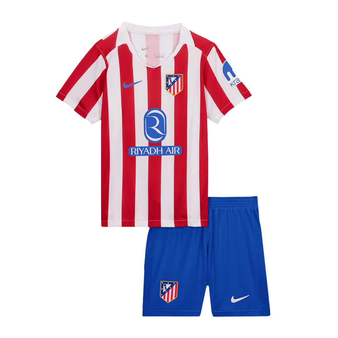 Kid's Atletico Madrid Home Soccer Jersey Kit(Jersey+Shorts) 2025/26 - Soccerdeal