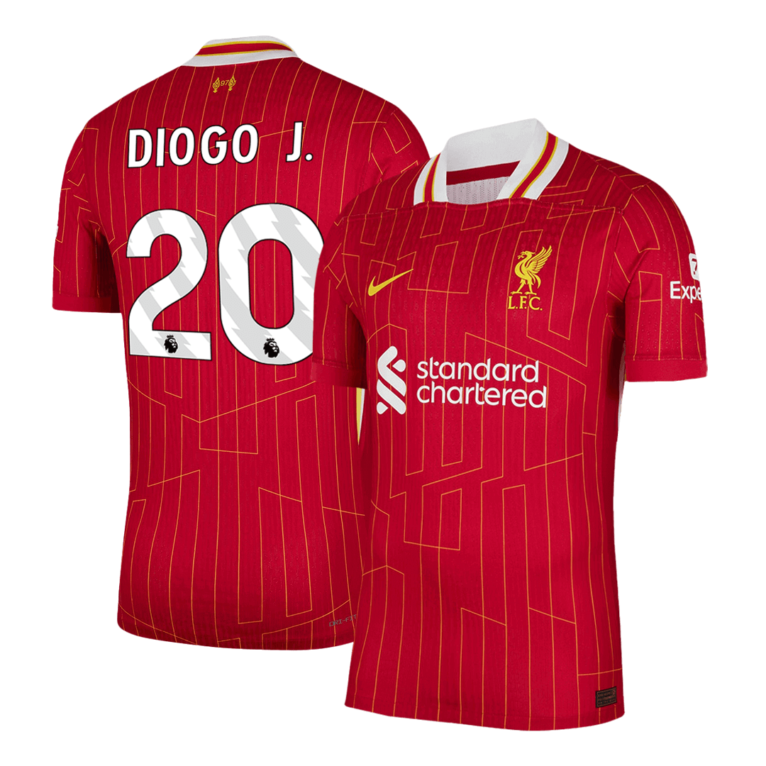 DIOGO J. #20 Liverpool Home Soccer Jersey Player Version - Soccerdeal