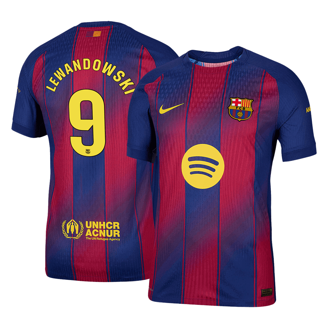 LEWANDOWSKI #9 Barcelona Home Soccer Jersey 2025/26 Player Version - Soccerdeal