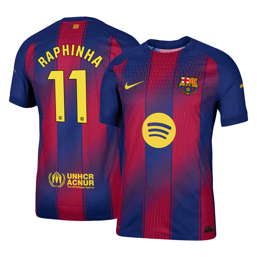 RAPHINHA #11 Barcelona Home Soccer Jersey 2025/26 Player Version - Soccerdeal