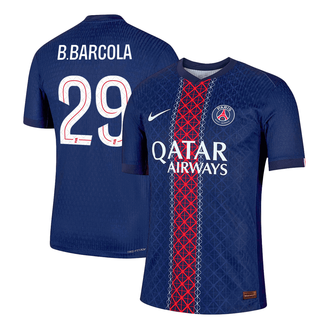 Authentic B.BARCOLA #29 PSG Home Soccer Jersey 2025/26 - Soccerdeal