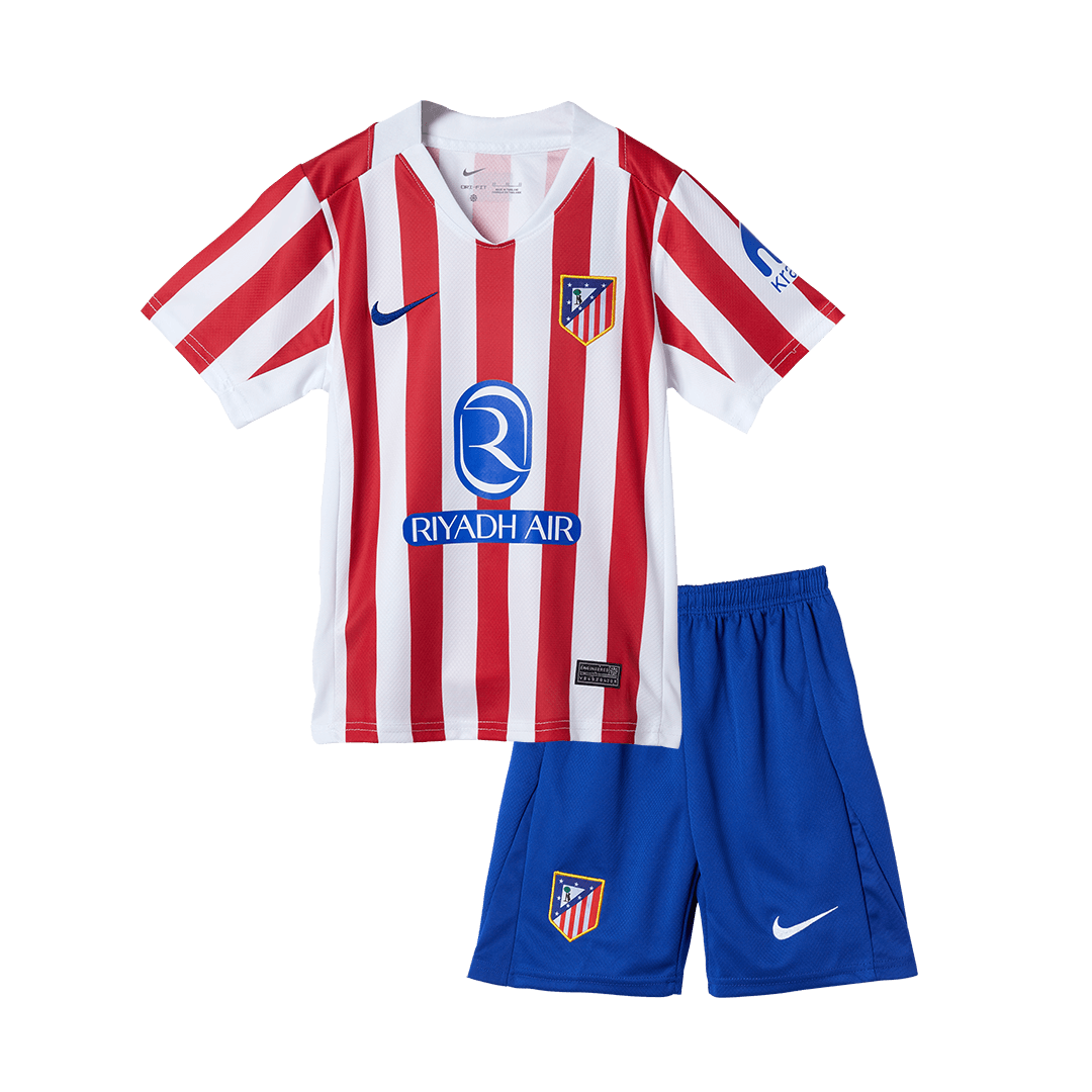 Kid's Atletico Madrid Home Soccer Jersey Kit(Jersey+Shorts) 2025/26 - Soccerdeal