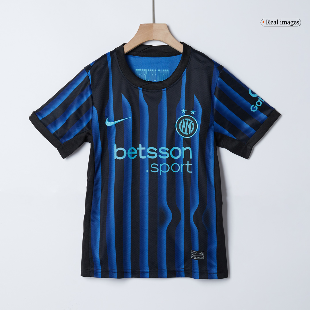 Kid's Inter Milan Home Soccer Jersey Kit(Jersey+Shorts+Socks) 2025/26 - Soccerdeal