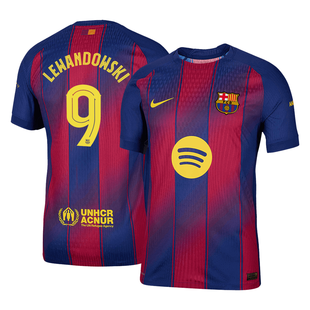Authentic LEWANDOWSKI #9 Barcelona Home Soccer Jersey 2025/26 - UCL - Soccerdeal