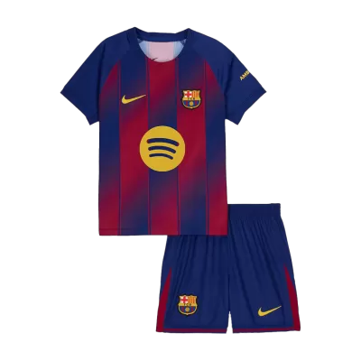 Kid's Barcelona Home Soccer Jersey Kit(Jersey+Shorts) 2025/26 - Soccerdeal
