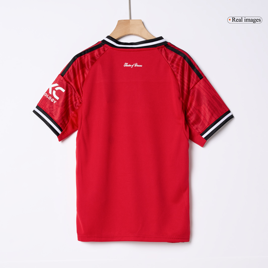 Kid's Manchester United Home Soccer Jersey Kit(Jersey+Shorts+Socks) 2025/26 - Soccerdeal