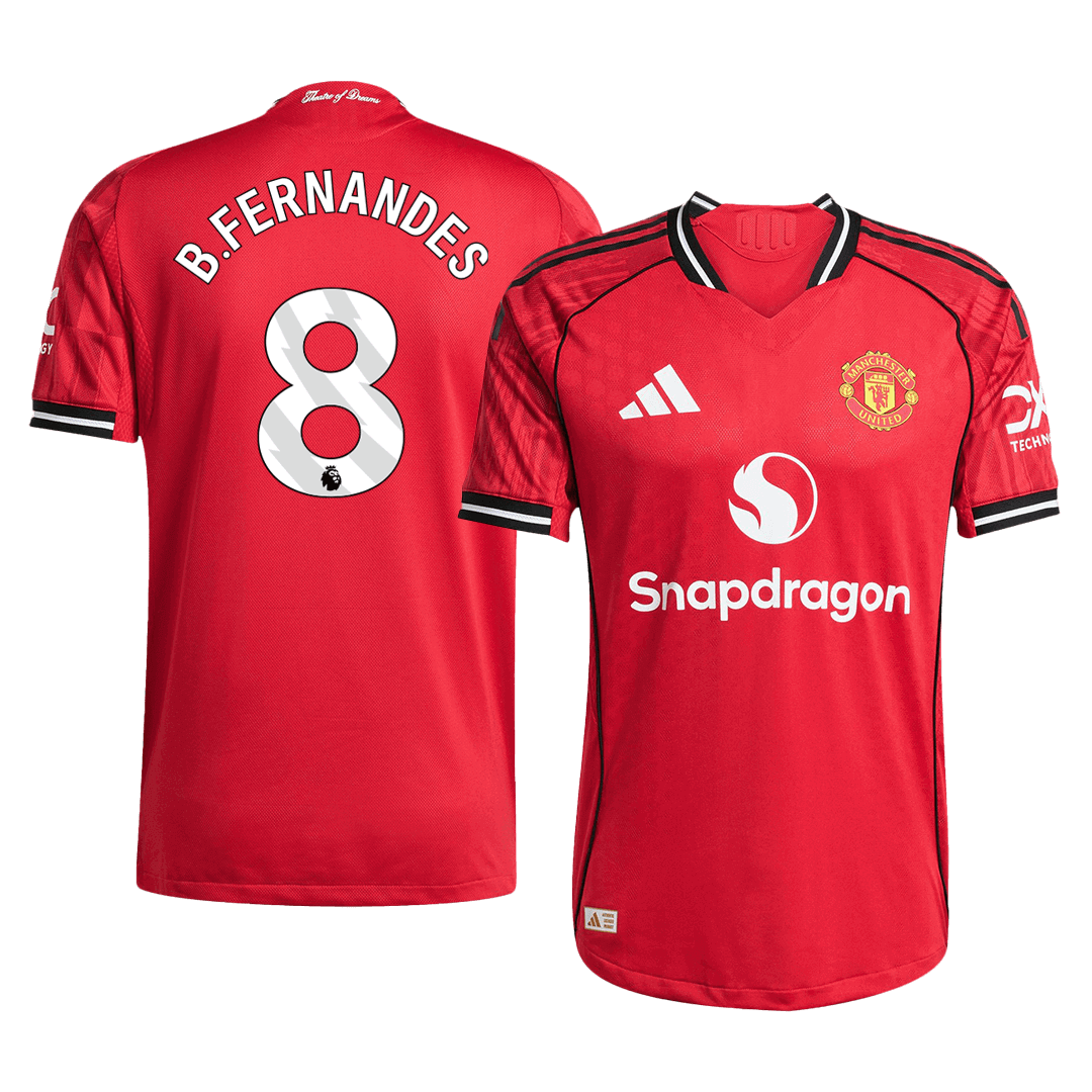 B.FERNANDES #8 Manchester United Home Soccer Jersey 2025/26 Player Version - Soccerdeal