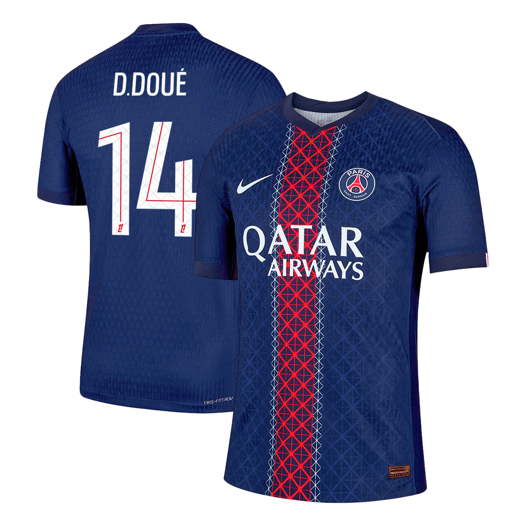Authentic D.DOUÉ #14 PSG Home Soccer Jersey 2025/26 - Soccerdeal