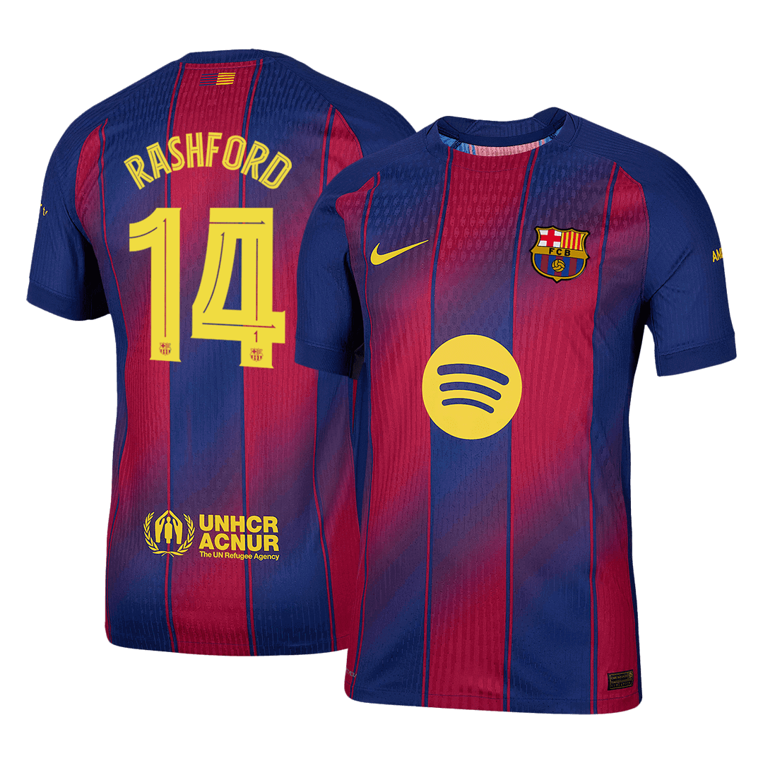 RASHFORD #14 Barcelona Home Soccer Jersey 2025/26 - UCL Player Version - Soccerdeal