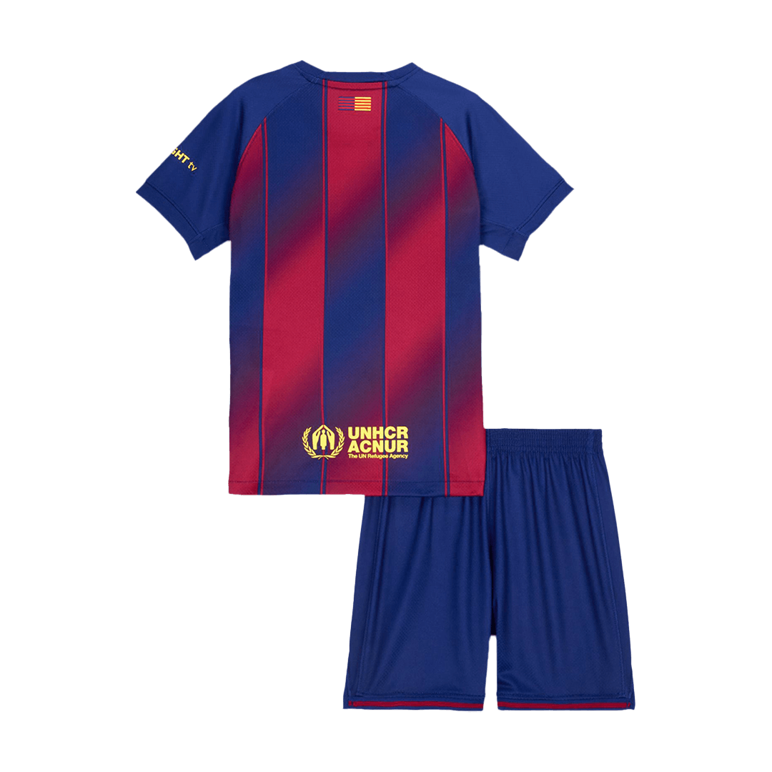 Kid's Barcelona Home Soccer Jersey Kit(Jersey+Shorts) 2025/26 - Soccerdeal