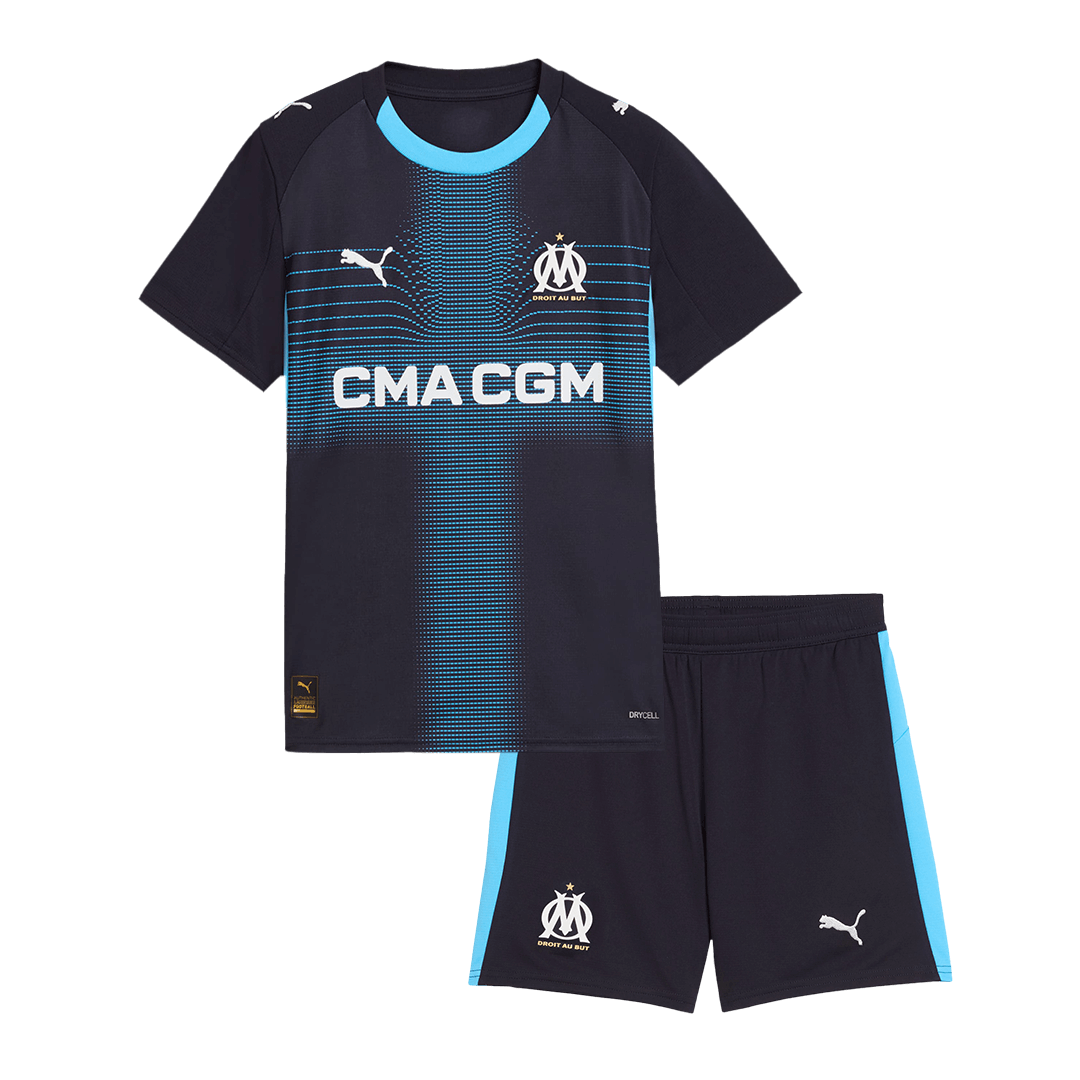 Kid's Marseille Away Soccer Jersey Kit(Jersey+Shorts) 2025/26 - Soccerdeal