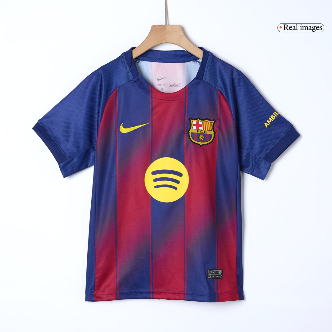 Kid's Barcelona Home Soccer Jersey Kit(Jersey+Shorts+Socks) 2025/26 - Soccerdeal