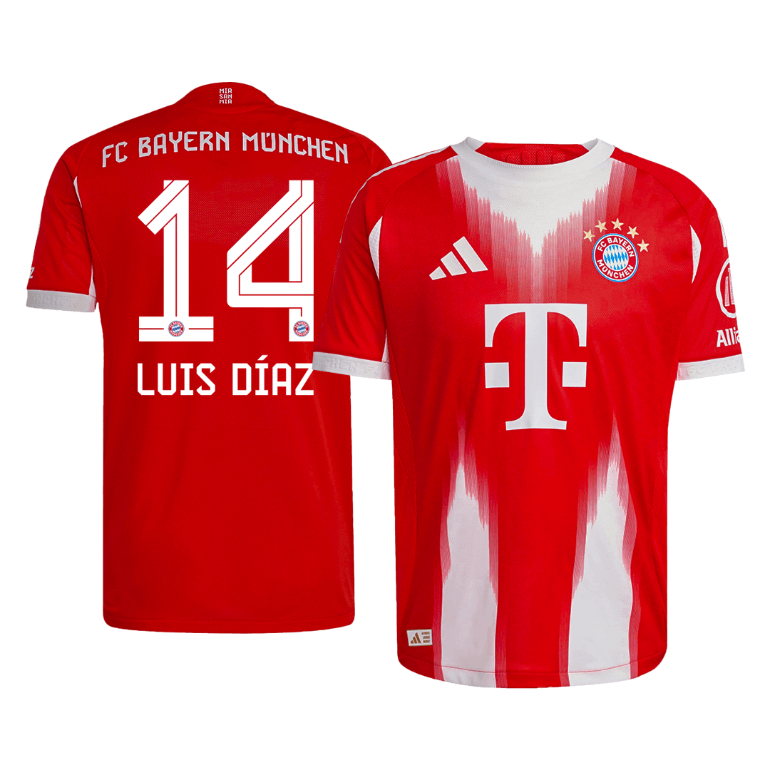 LUIS DÍAZ #14 Bayern Munich Home Soccer Jersey 2025/26 Player Version - Soccerdeal