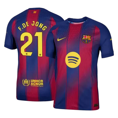 Authentic F.DE JONG #21 Barcelona Home Soccer Jersey 2025/26 - Soccerdeal