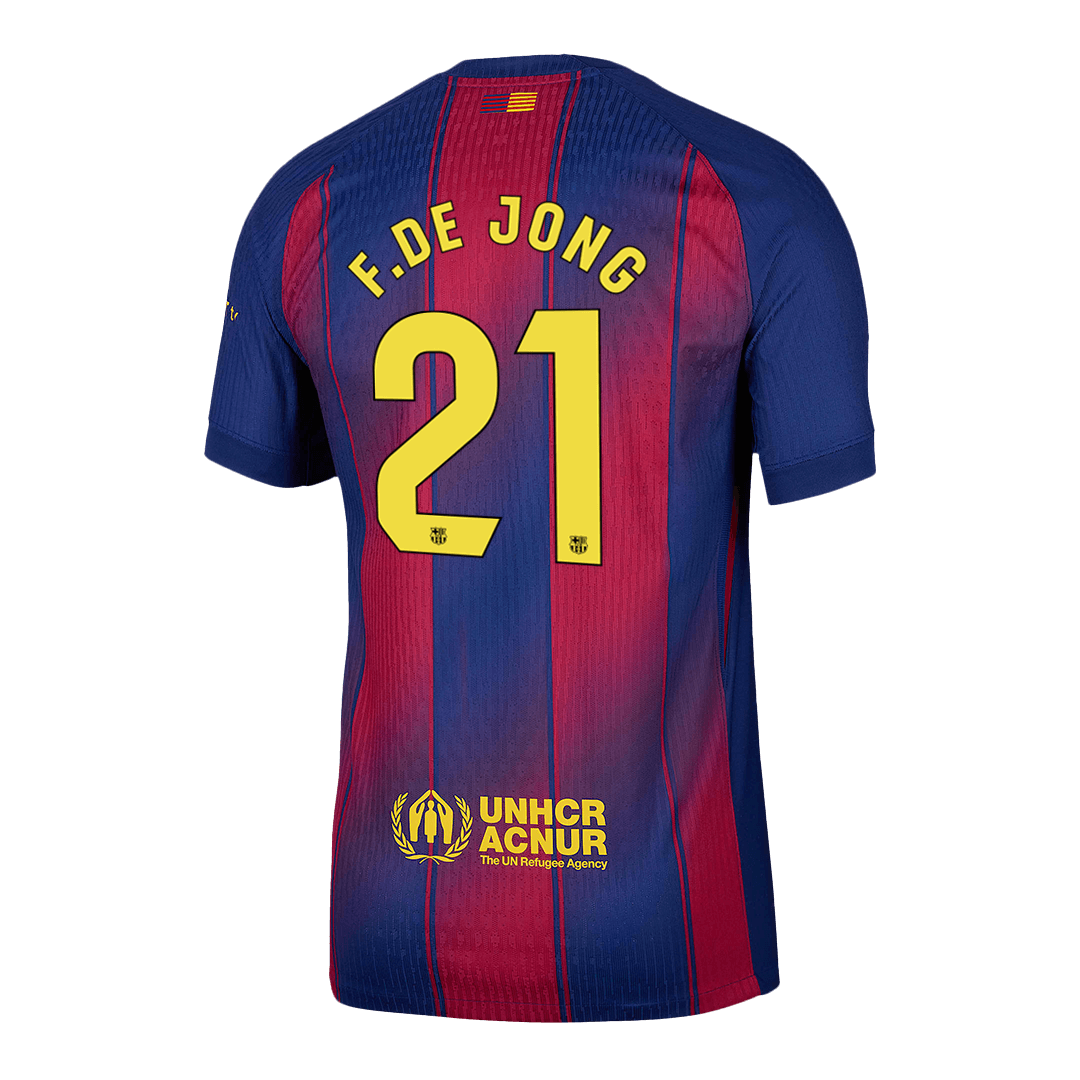 F.DE JONG #21 Barcelona Home Soccer Jersey 2025/26 Player Version - Soccerdeal