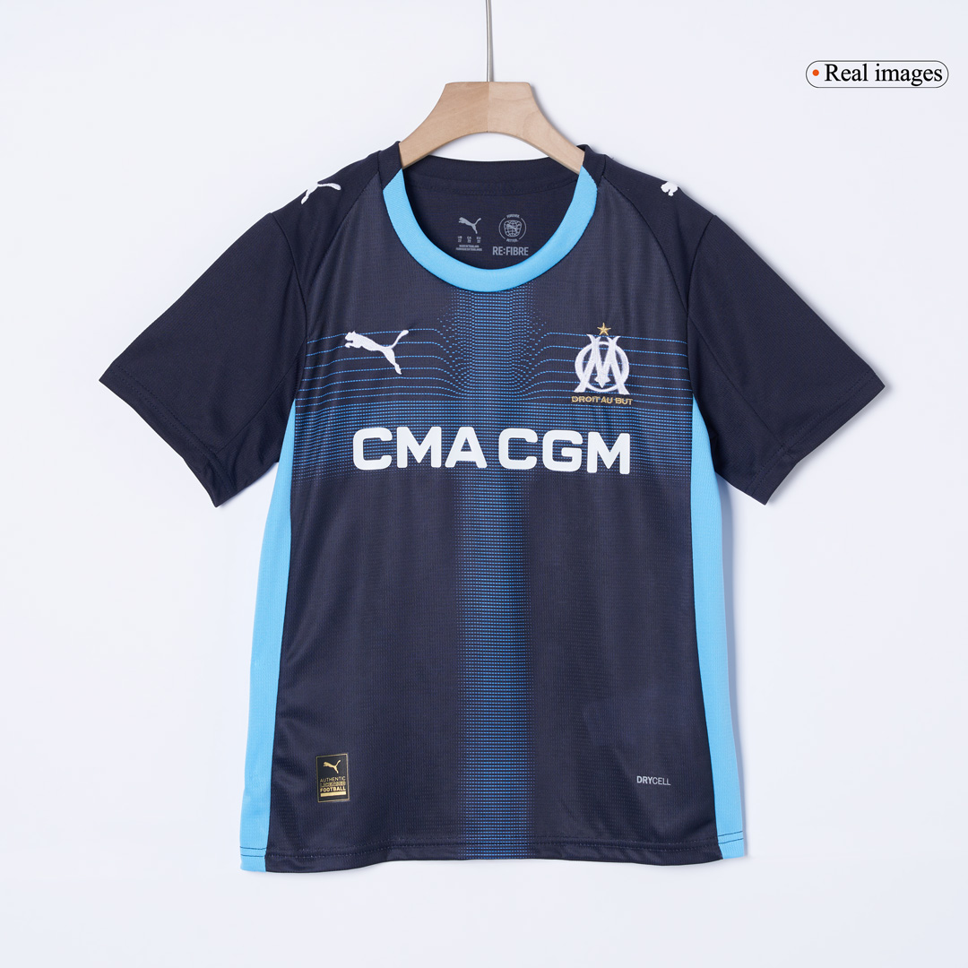 Kid's Marseille Away Soccer Jersey Kit(Jersey+Shorts) 2025/26 - Soccerdeal