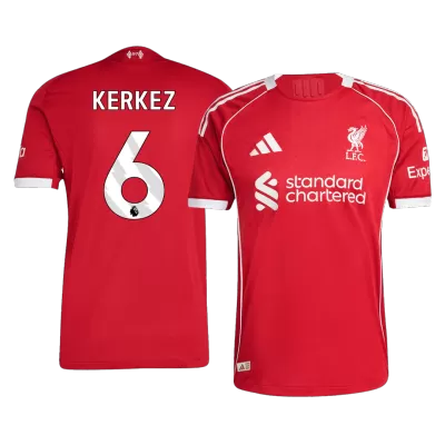 Authentic KERKEZ #6 Liverpool Home Soccer Jersey 2025/26 - Soccerdeal