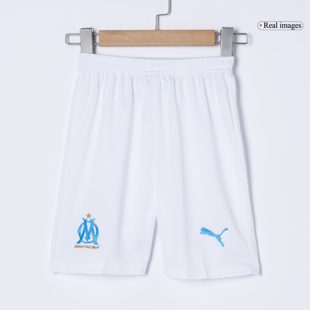 Kid's Marseille Home Soccer Jersey Kit(Jersey+Shorts) 2025/26 - Soccerdeal