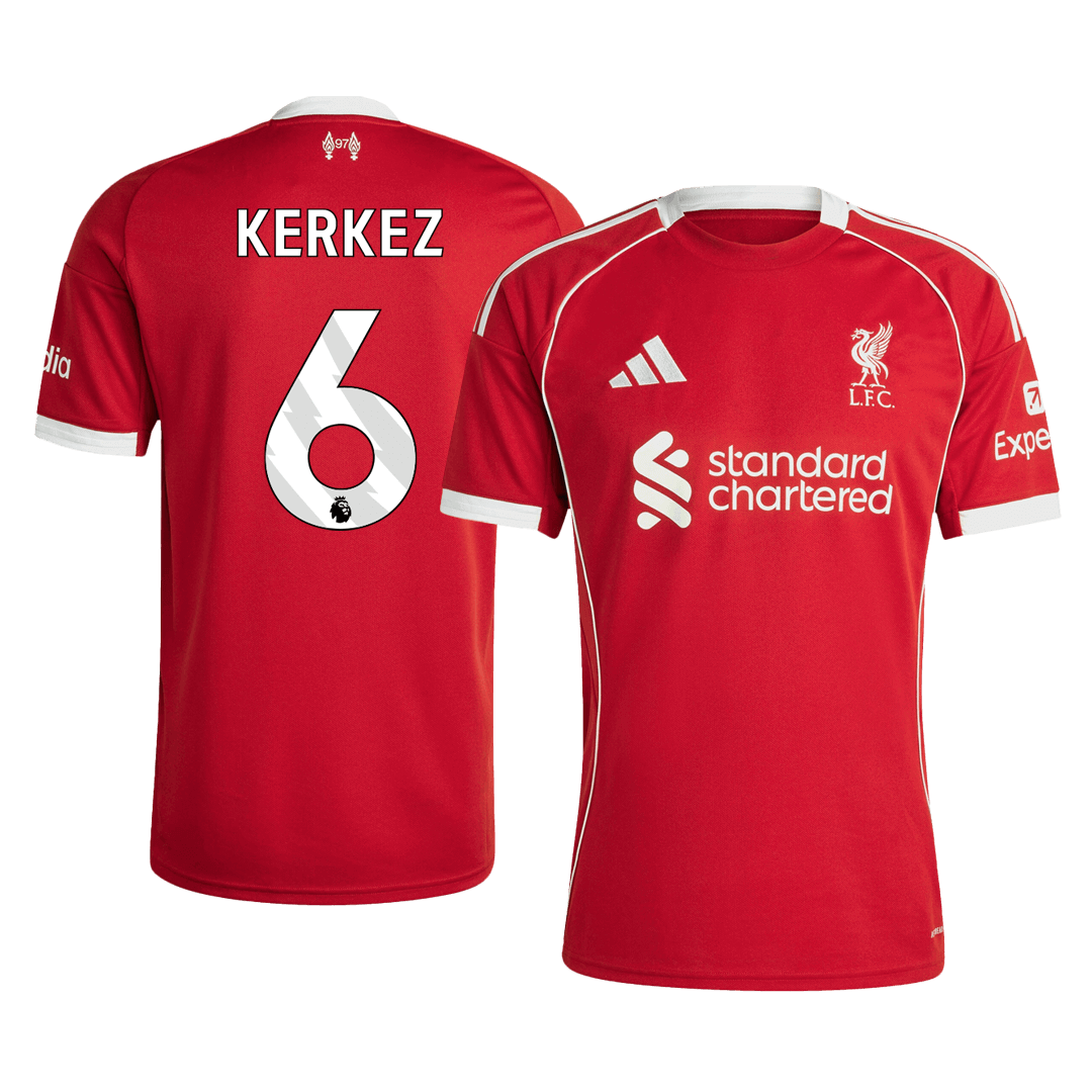 KERKEZ #6 Liverpool Home Soccer Jersey 2025/26 - Soccerdeal