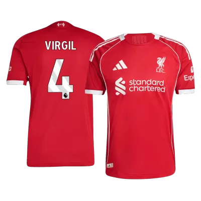 Authentic VIRGIL #4 Liverpool Home Soccer Jersey 2025/26 - Soccerdeal