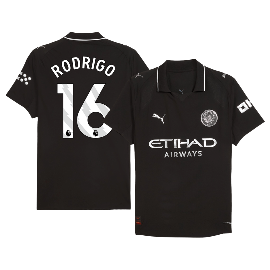 RODRIGO #16 Manchester City Away Soccer Jersey 2025/26 Player Version - Soccerdeal