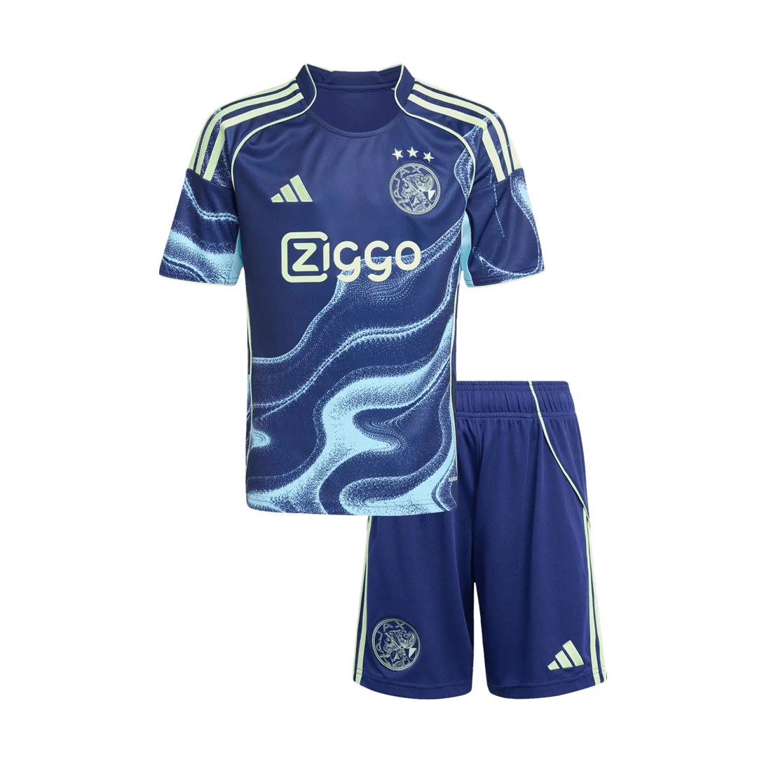 Kid's Ajax Away Soccer Jersey Kit(Jersey+Shorts) 2025/26 - Soccerdeal