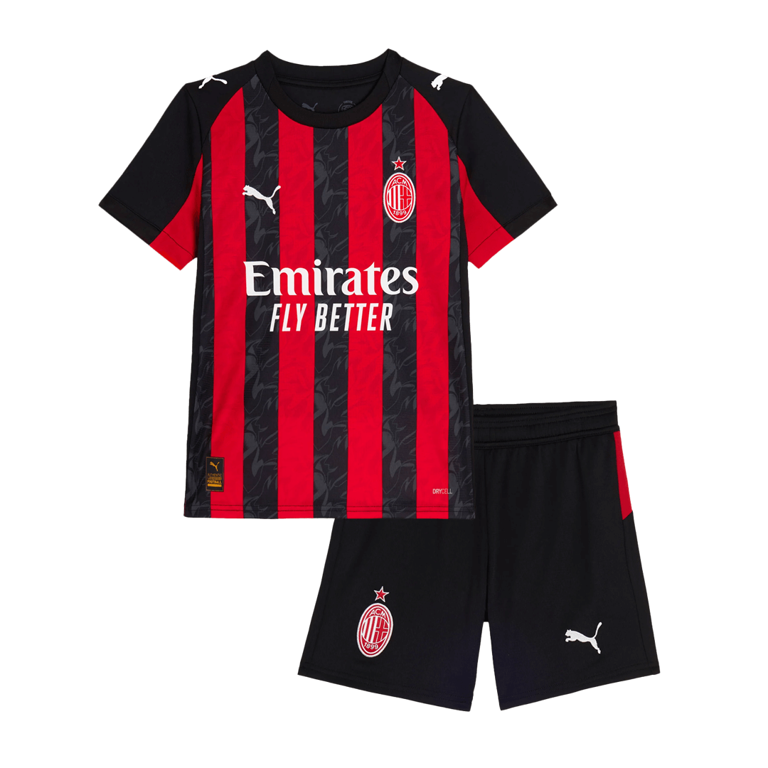Kid's AC Milan Home Soccer Jersey Kit(Jersey+Shorts) 2025/26 - Soccerdeal