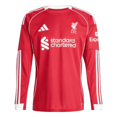 Liverpool Home Long Sleeve Soccer Jersey 2025/26 - Soccerdeal