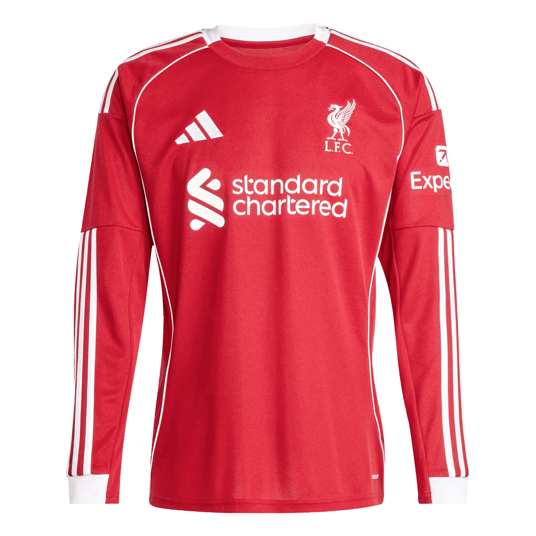 Liverpool Home Long Sleeve Soccer Jersey 2025/26 - Soccerdeal