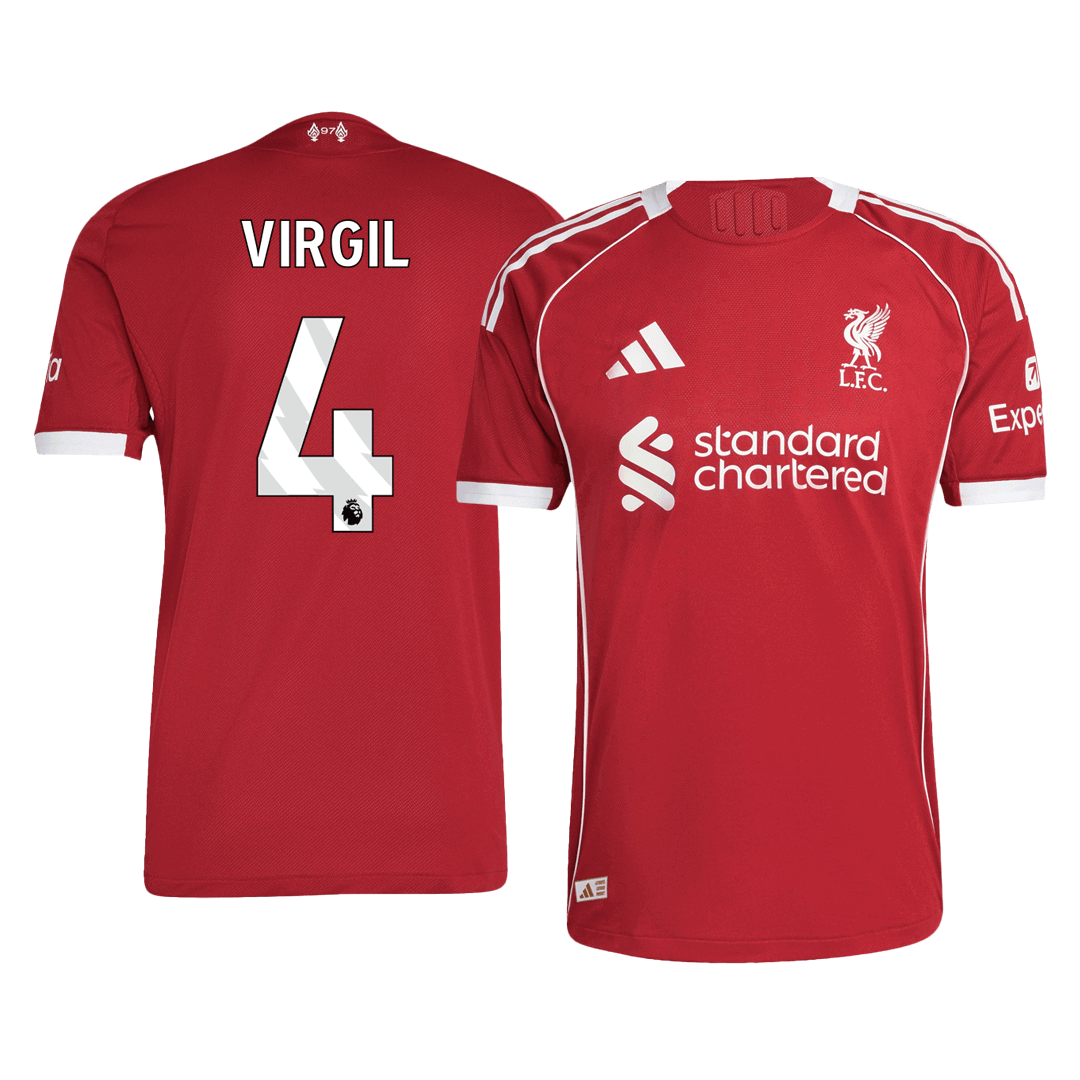 VIRGIL #4 Liverpool Home Soccer Jersey 2025/26 Player Version - Soccerdeal