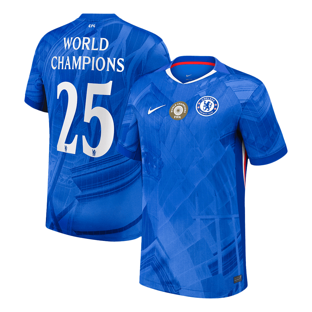 WORLD CHAMPIONS #25 Chelsea Home Soccer Jersey 2025/26 - Soccerdeal