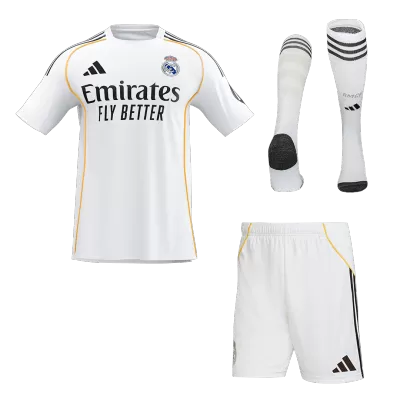 Real Madrid Home Soccer Jersey Kit(Jersey+Shorts+Socks) 2025/26 - Soccerdeal