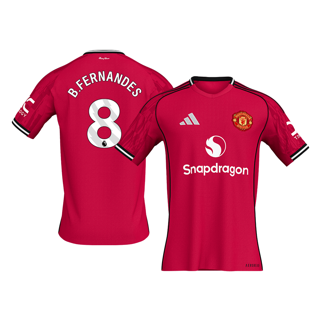 B.FERNANDES #8 Manchester United Home Soccer Jersey 2025/26 - Soccerdeal