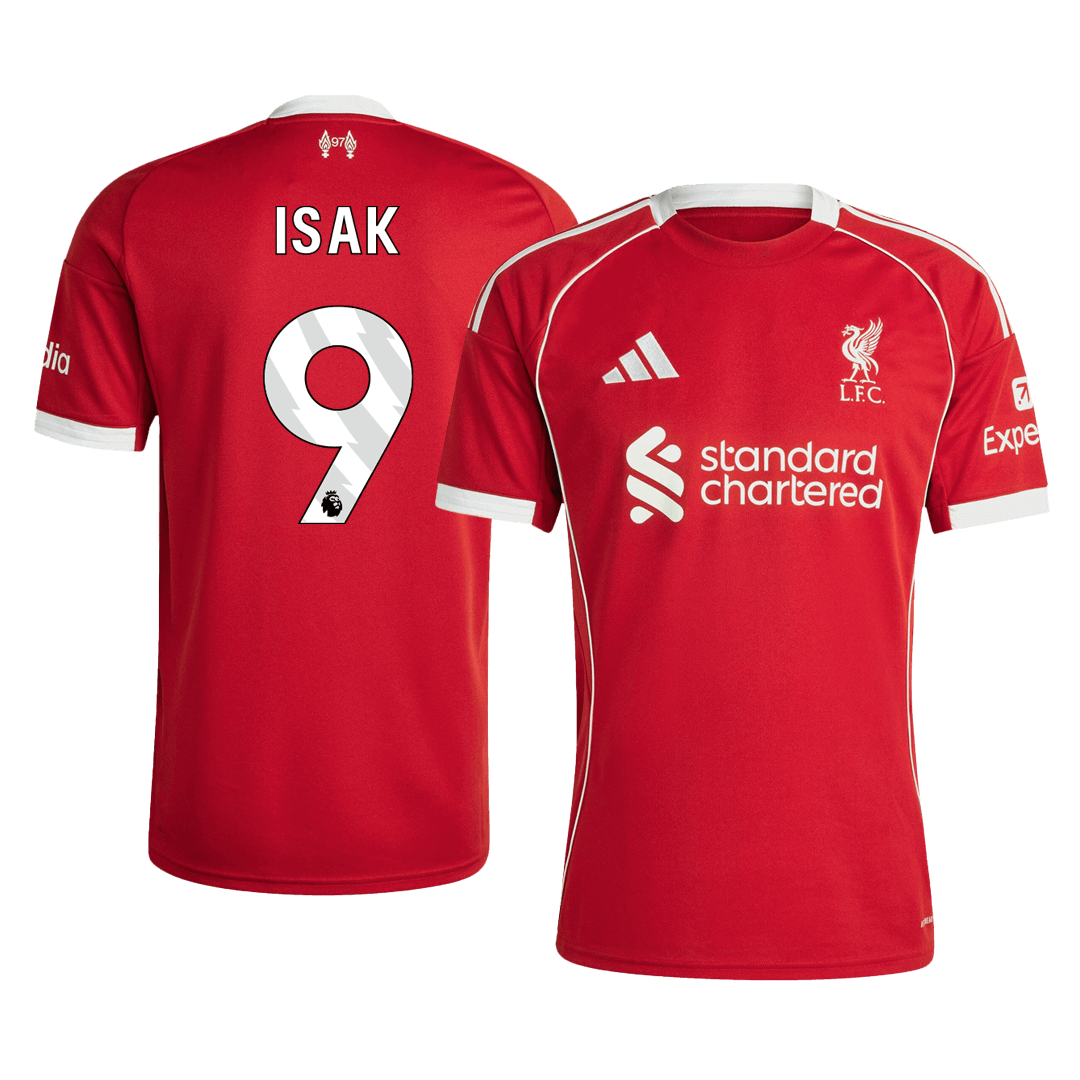 ISAK #9 Liverpool Home Soccer Jersey 2025/26 - Soccerdeal