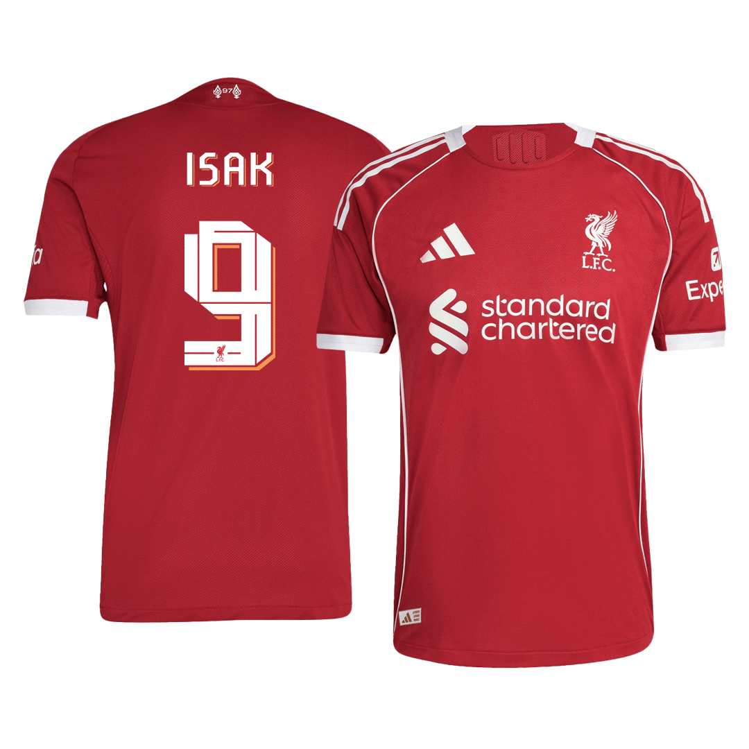 Authentic ISAK #9 Liverpool Home Soccer Jersey 2025/26