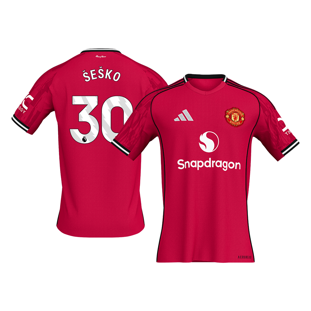 ŠEŠKO #30 Manchester United Home Soccer Jersey 2025/26 - Soccerdeal