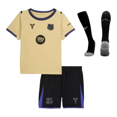 Kid's Barcelona Away Soccer Jersey Kit(Jersey+Shorts+Socks) 2025/26 - Soccerdeal