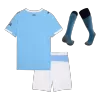 Kid's Manchester City Home Soccer Jersey Kit(Jersey+Shorts+Socks) 2025/26 - Soccerdeal