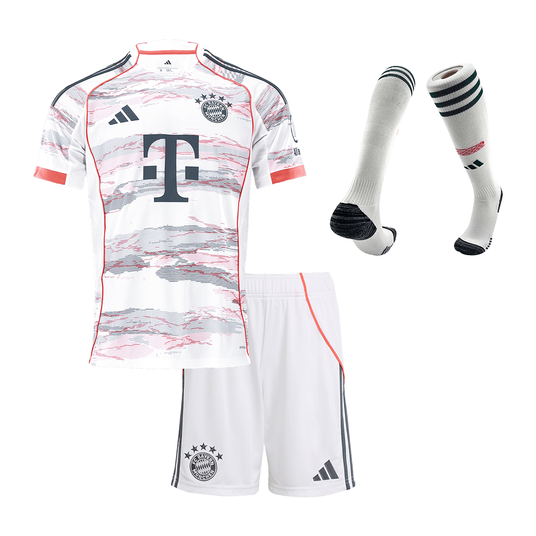 Kid's Bayern Munich Away Soccer Jersey Kit(Jersey+Shorts+Socks) 2025/26 - Soccerdeal