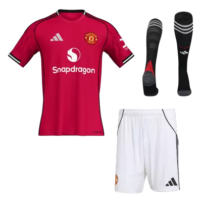 Manchester United Home Soccer Jersey Kit(Jersey+Shorts+Socks) 2025/26 - Soccerdeal