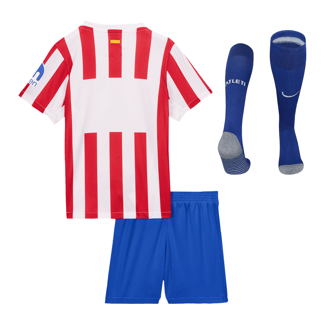 Kid's Atletico Madrid Home Soccer Jersey Kit(Jersey+Shorts+Socks) 2025/26 - Soccerdeal